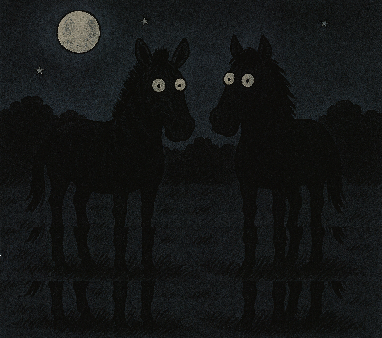 Zebras at night